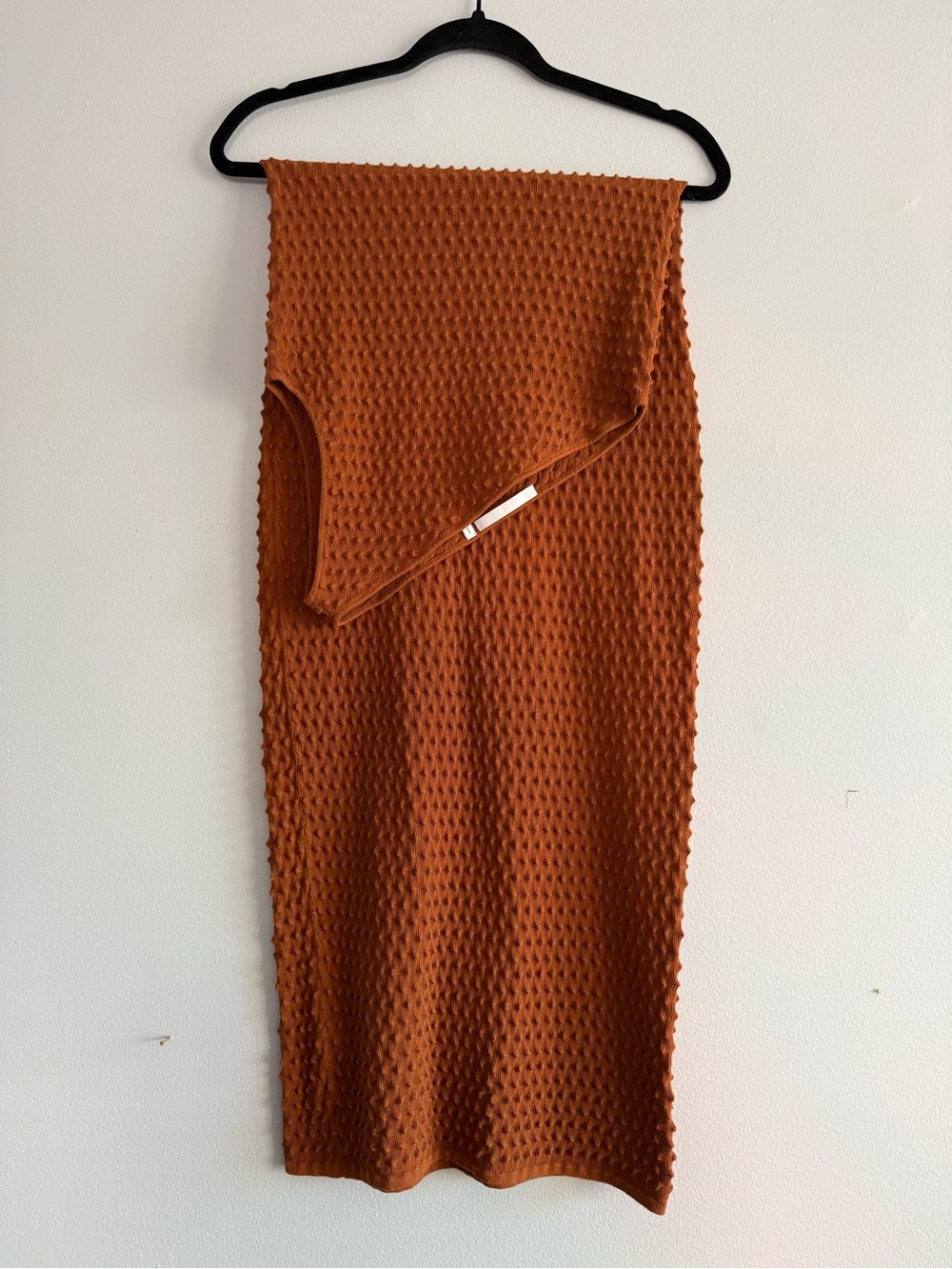 Helmut Lang Textured Dress in Rust